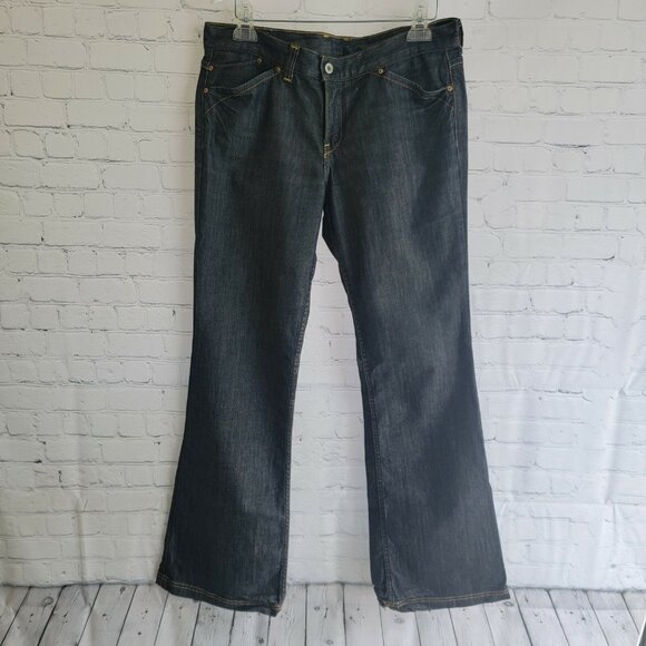 Lucky Brand Jeans Size Bootcut Flap Pockets Dark Blue Womens Size 10/30 EUC - Picture 2 of 12